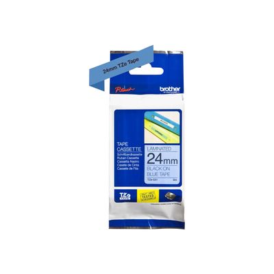4977766686532-Brother TZe551 - Ruban d'étiquettes auto-adhésives - 1 rouleau (24 mm x 8 m) - fond bleu écritu-Avant-2