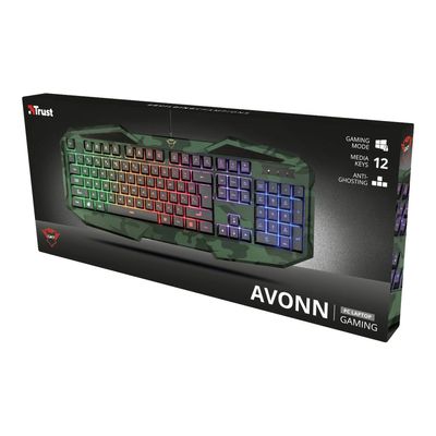 8713439234138-Trust GXT 830 RW-C Avonn - clavier gamer filaire - Azerty - rétroéclairé - camouflage -Angle droit-5