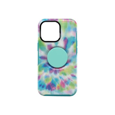 0840104276587-OtterBox Otter + Pop Symmetry Series - coque de protection pour iPhone 13 Pro - tie Dye-Arrière-0