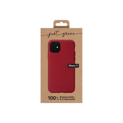 3571211427209-Just Green - Coque de protection souple pour Iphone 11 - rouge-Avant-4