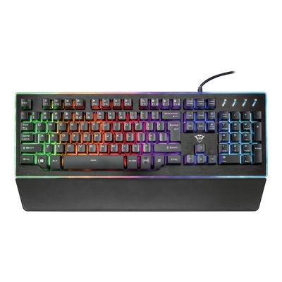 8713439218411-Trust GXT 860 Thura - clavier gamer filaire - Azerty - rétroéclairé -Avant-0
