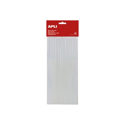8410782170037-Apli Kids - 25 bâtons de colle thermofusible - 7.5 mm x 20 cm - transparent-Avant-0
