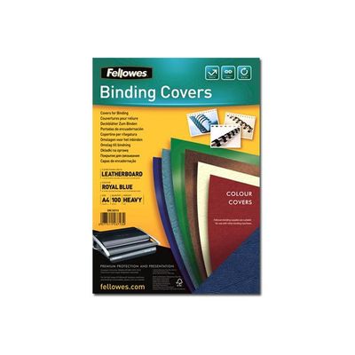 077511537134-Fellowes - 100 couvertures à reliure A4 (21 x 29,7 cm) - 250 g/m² - bleu royal-Avant-0