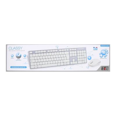 3303170081303-T'nB CLASSY - Ensemble clavier et souris sans fil - gris-Avant-9