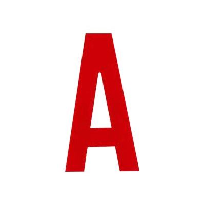 8711234223005-Pickup - Étiquette autocollante - 90 mm - Lettre A - rouge brillant-Avant-0