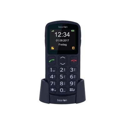 9120042772138-Bea-fon Silver Line SL250 - téléphone mobile - noir argent-Avant-1