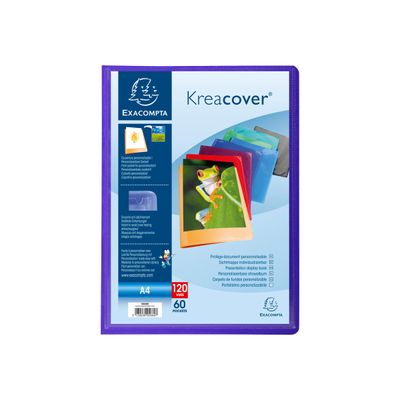3130631056606-Exacompta Kreacover - 8 Porte vues personnalisables - 120 vues - A4 - couleurs assorties-Avant-3