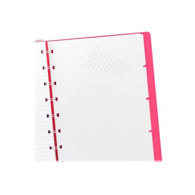 5015142269418-Filofax Saffiano - Carnet de notes à spirale A5 - rose fluo-Gros plan-3