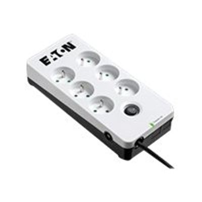 3553340667183-EATON PB6F - Multiprise parafoudre 6 prises - parasurtenseur 2500 W-Angle gauche-0