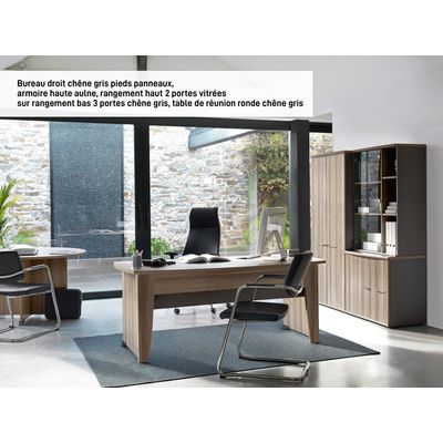 3483600784087-Bureau de direction JAZZ+ - 182 cm - Chêne gris--0