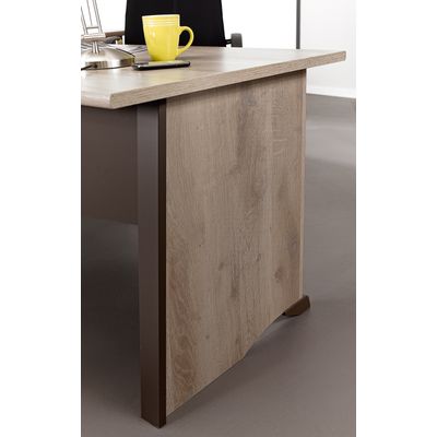 3483600874269-Bureau MAMBO - 120 cm - Pieds panneaux - Chêne/chocolat--2