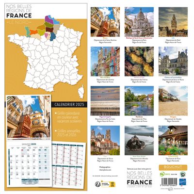 3592930018875-Calendrier illustré BOUCHUT 30 x 30 cm BELLES REGIONS DE FRANCE NORD 70 %--2