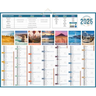 3592930026856-Calendrier bancaire illustré année civile BOUCHUT "Planète" 43 x 55 cm 70 %--1
