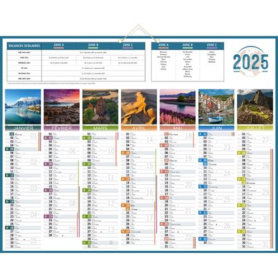 3592930026856-Calendrier bancaire illustré année civile BOUCHUT "Planète" 43 x 55 cm 70 %--0