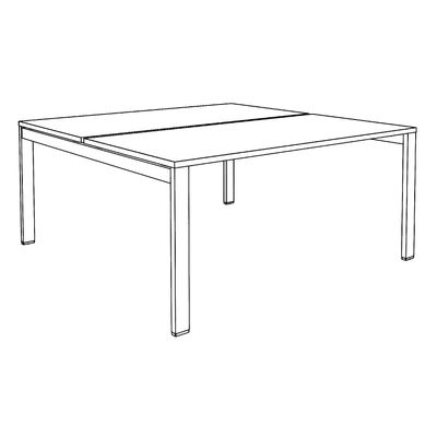0404000121596-Bureau Bench IRIS - L120 cm - Plan de départ - Pieds aluminium - plateau Blanc perle--4