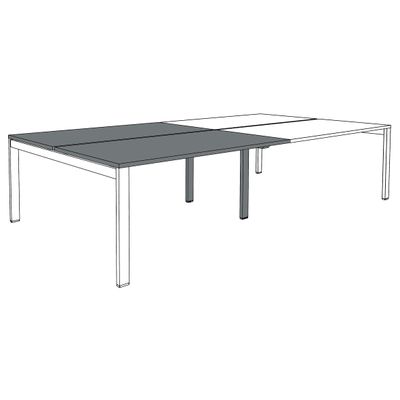 0404000122166-Bureau Bench IRIS - L140 cm - Plan suivant - Pieds blanc - plateau imitation Chêne clair--3