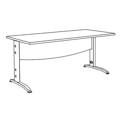 2012348123110-Bureau droit IDRA - L120 cm - Pieds blanc - plateau imitation Erable--3