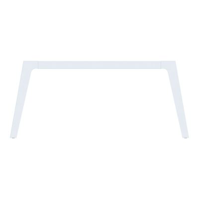 3253310162839-Bureau double STEELY - L180 cm - Double face Depart - Pieds blanc - plateau imitation Hêtre--2
