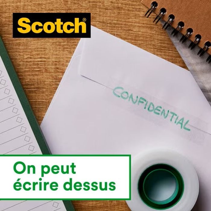 Distributeur Ruban Adhésif Scotch - Gris Avec Rouleau Magic 19mm