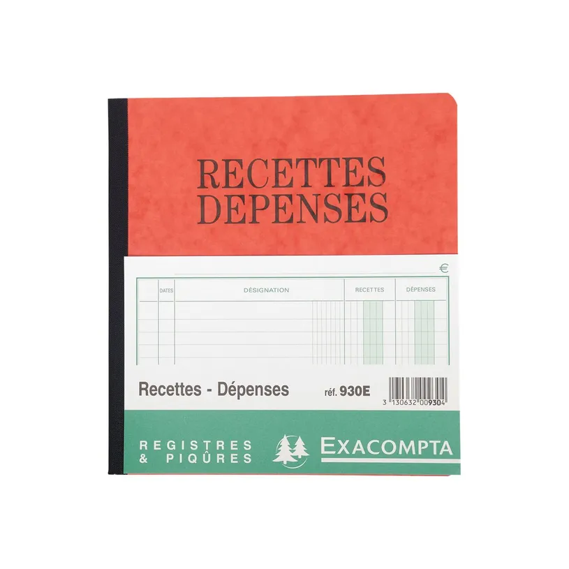 3130632009304-Exacompta - Registre des recettes/dépenses - 21 x 19 cm - 80 pages-P_547_1-0