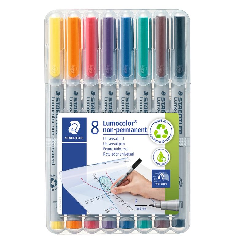 4007817323601-STAEDTLER LUMOCOLOR 316 - Pack de 8 marqueurs non permanents - pointe fine - couleurs assorties-P_3168_1-0