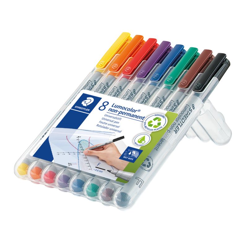 4007817323601-STAEDTLER LUMOCOLOR 316 - Pack de 8 marqueurs non permanents - pointe fine - couleurs assorties-P_3168_2-1