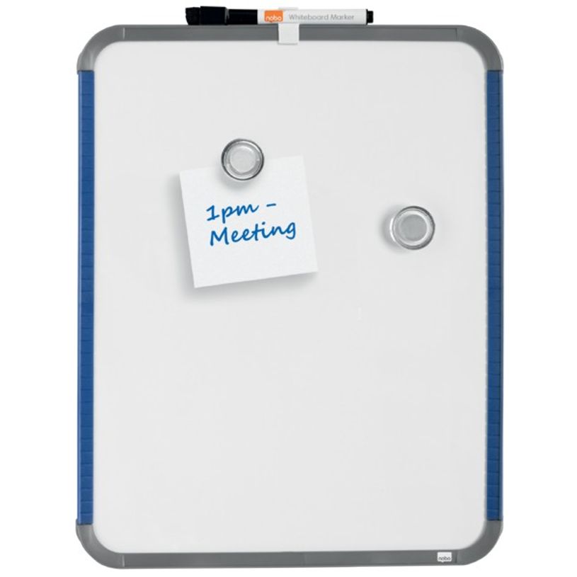 0034138080047-Nobo - Tableau blanc Slimline en acier laqué - 28 x 36 cm - magnétique - cadre gris-P_8004_6-5