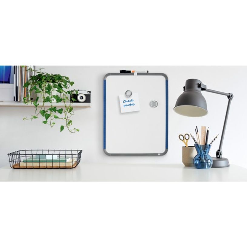 0034138080047-Nobo - Tableau blanc Slimline en acier laqué - 28 x 36 cm - magnétique - cadre gris-P_8004_7-6