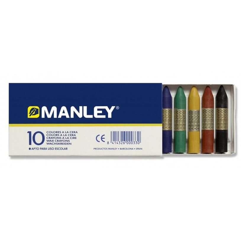 8414326000330-MANLEY - Crayon de cire - cire - permanent - couleurs assorties (pack de 10)-P_10261_1-0