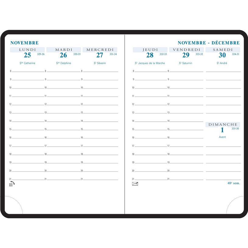 3660942000253-Agenda de poche Rialto - 1 semaine sur 2 pages - 10,5 x 15,5 cm - disponible dans différentes-P_15346_5-4
