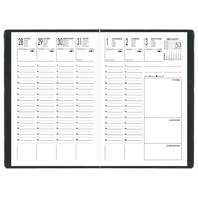3147281202406-Agenda Lecas Economique - 1 semaine sur 2 pages - 16 x 16 cm - noir-P_20240_2-1
