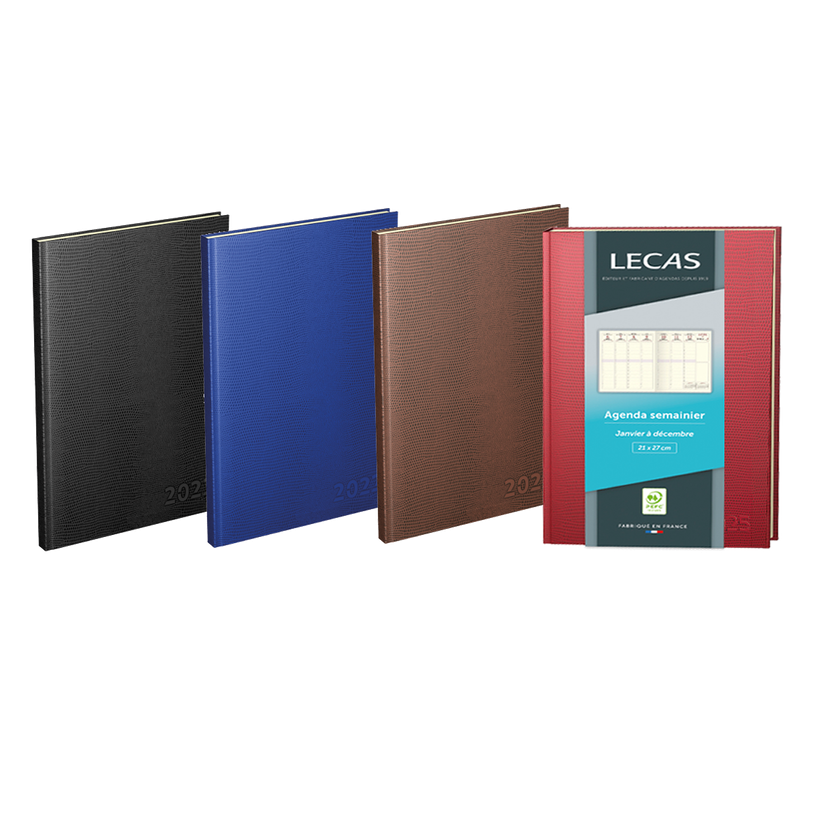 3147281211309-Agenda Lecas Lézard - 1 semaine sur 2 pages - 21 x 27 cm - disponible dans différentes coule-P_21130_4-0
