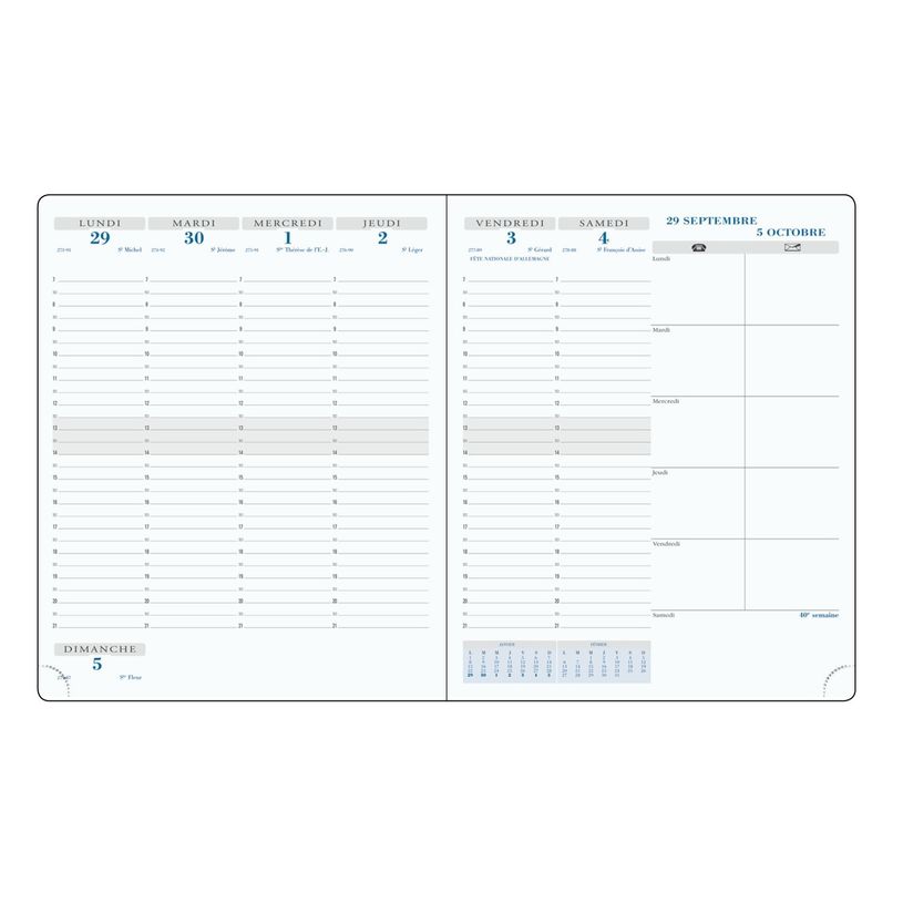 3660942000369-Agenda Rialto - 1 semaine sur 2 pages - 18,5 x 22,5 cm - disponible dans différentes couleurs-P_22346_4-3