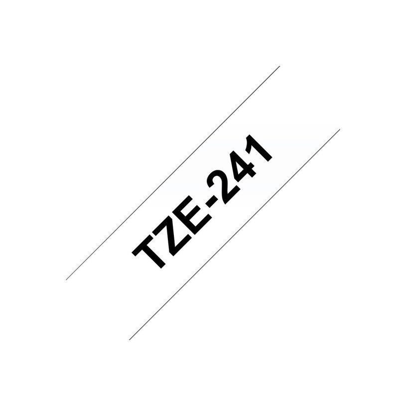 4977766051958-Brother TZe241 - Ruban d'étiquettes auto-adhésives - 1 rouleau (18 mm x 8 m) - fond blanc 