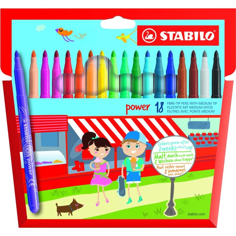 3168070280184-STABILO Power - 18 Feutres- pointe moyenne - couleurs assorties-P_28018_1-0