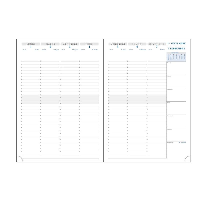 3660942000420-Agenda Nil - 1 semaine sur 2 pages - 16 mois - A4 (21 x 29,7 cm) - disponible dans différente-P_29447_6-3