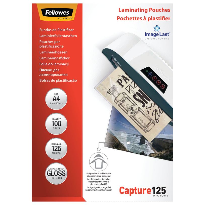 0077511530746-Fellowes - 100 pochettes de plastification A4 (216 x 303 mm) - 125 microns - brillantes -P_53074_6-0