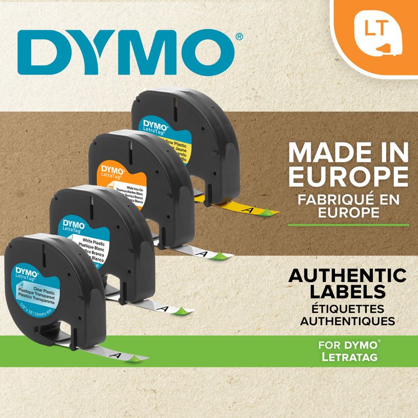 5411313912044-Dymo LetraTAG - Ruban d'étiquettes plastique auto-adhésives - 1 rouleau (12 mm x 4 m) - fond-P_91204_6-2