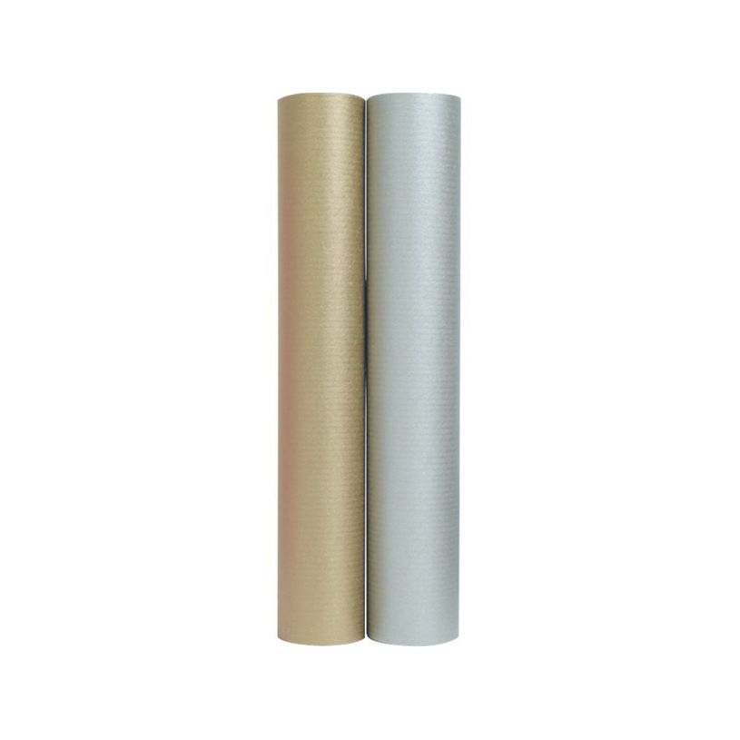 3329680957778-Clairefontaine - Papier cadeau kraft - 70 cm x 3 m - 60 g/m² - or ou argent-P_95777_1-0