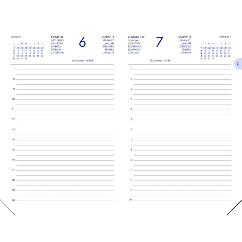 3147281103079-Lecas Carré Travers - Agenda 1 jour par page - 14 x 22 cm - disponible dans différentes couleurs--6