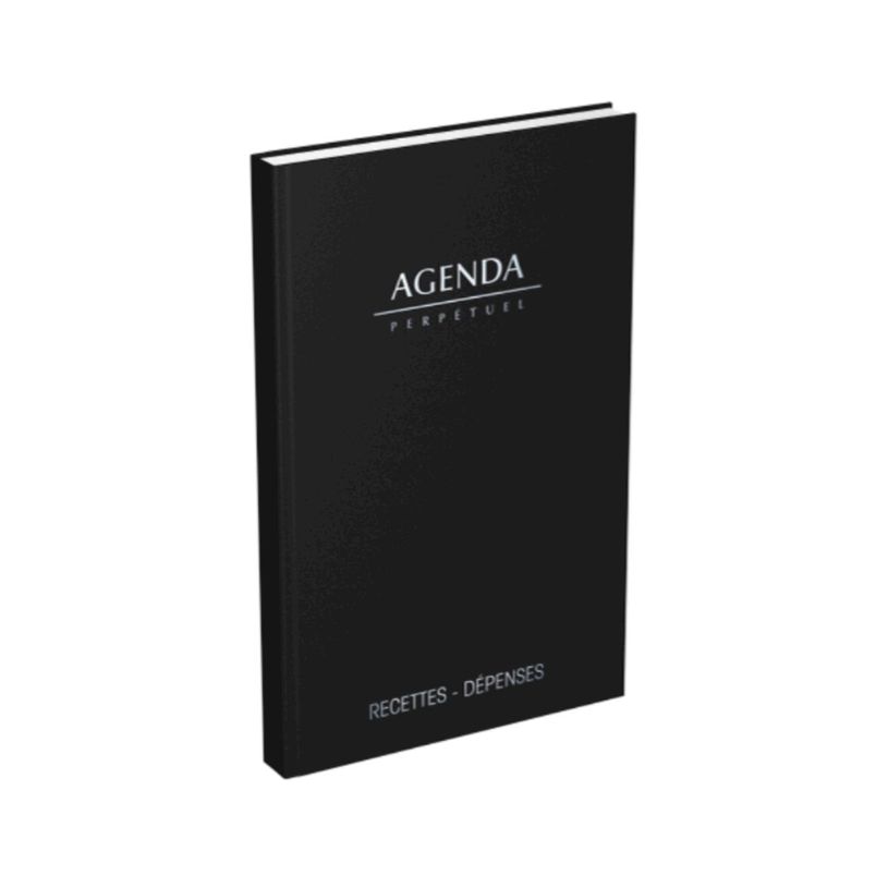 3147280107023-Agenda perpétuel Lecas Recettes-Dépenses - 1 jour par page - 14 x 22 cm - noir--0