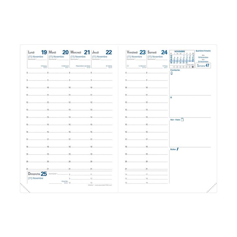 3371010182091-Agenda Impala Affaires - 1 semaine sur 2 pages avec répertoire - 10 x 15 cm - disponible dans différentes cou--4