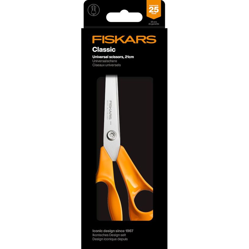 6424002019480-Ciseaux Classic Universel - 21 cm - orange - droitier - Fiskars--0