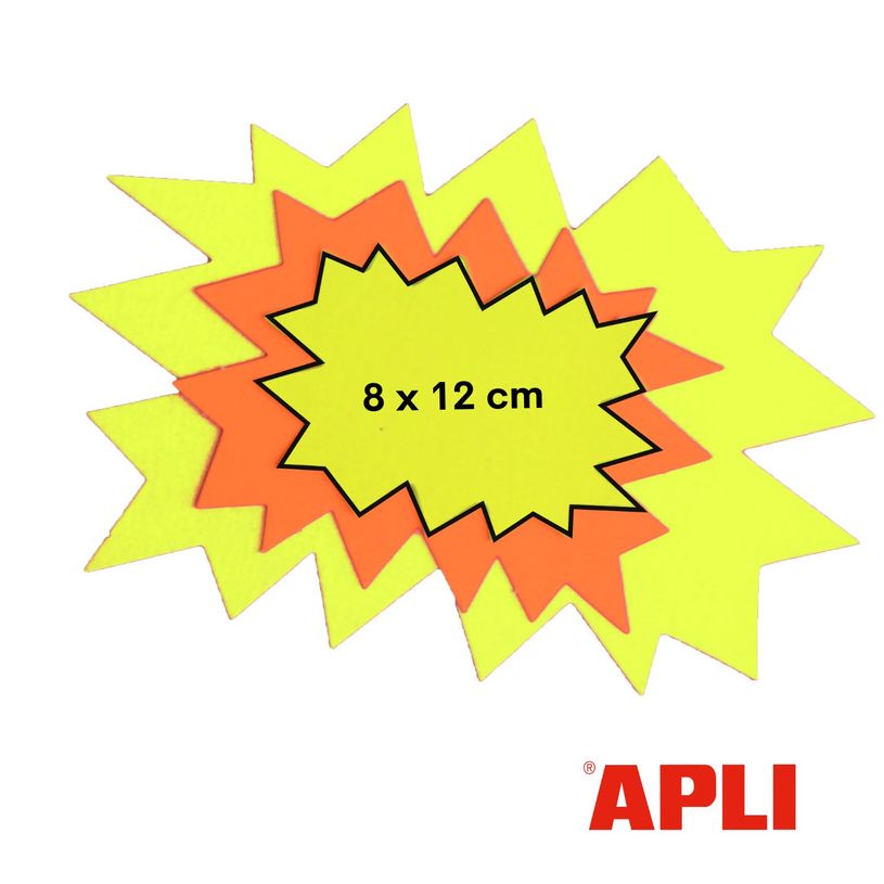 3270241129106-Apli Agipa - 10 éclatés fluo effaçables - jaune/orange - 8 x 12 cm--3