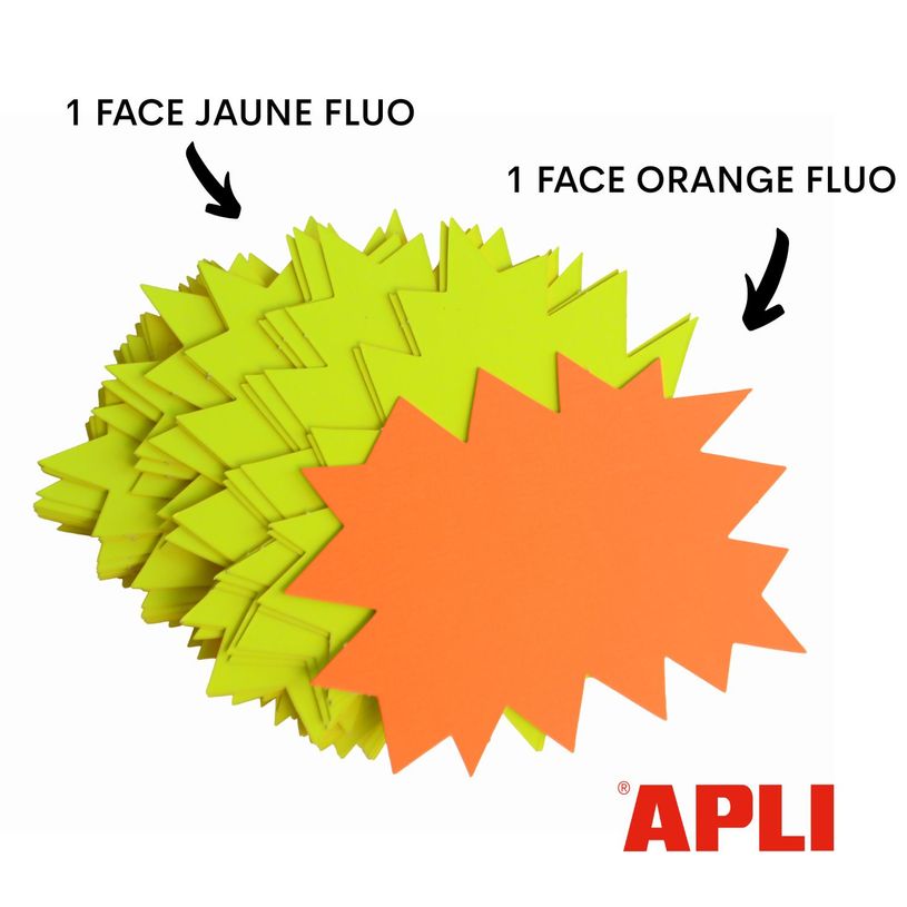 3270241169102-Apli Agipa - 10 éclatés fluo effaçables - jaune/orange - 12 x 16 cm--2