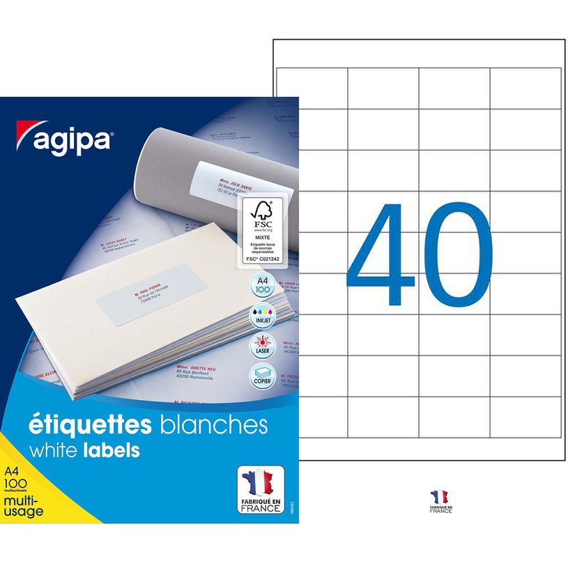 3270241189919-Apli Agipa - 4000 Étiquettes adhésives blanches multi-usages - 48,5 x 25,4 mm - coins droit-P_118991_1-0