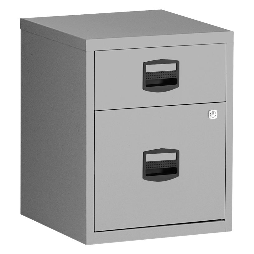 5020073191998-Caisson mobile métallique monobloc - H52 x L41 x P40 cm - 2 tiroirs - gris-P_1212005_2-0