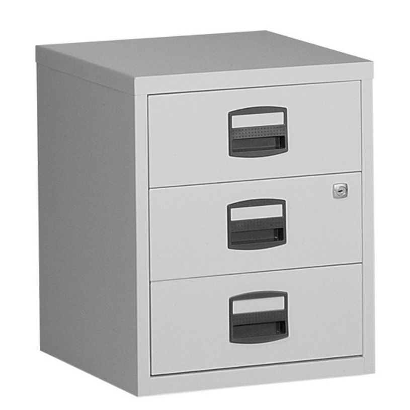 0000012120154-Caisson mobile métallique monobloc - H52 x L41 x P40 cm - 3 tiroirs - gris-P_1212015_2-0