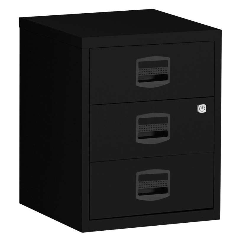0000012120178-Caisson mobile métallique monobloc - H52 x L41 x P40 cm - 3 tiroirs - noir-P_1212017_2-0
