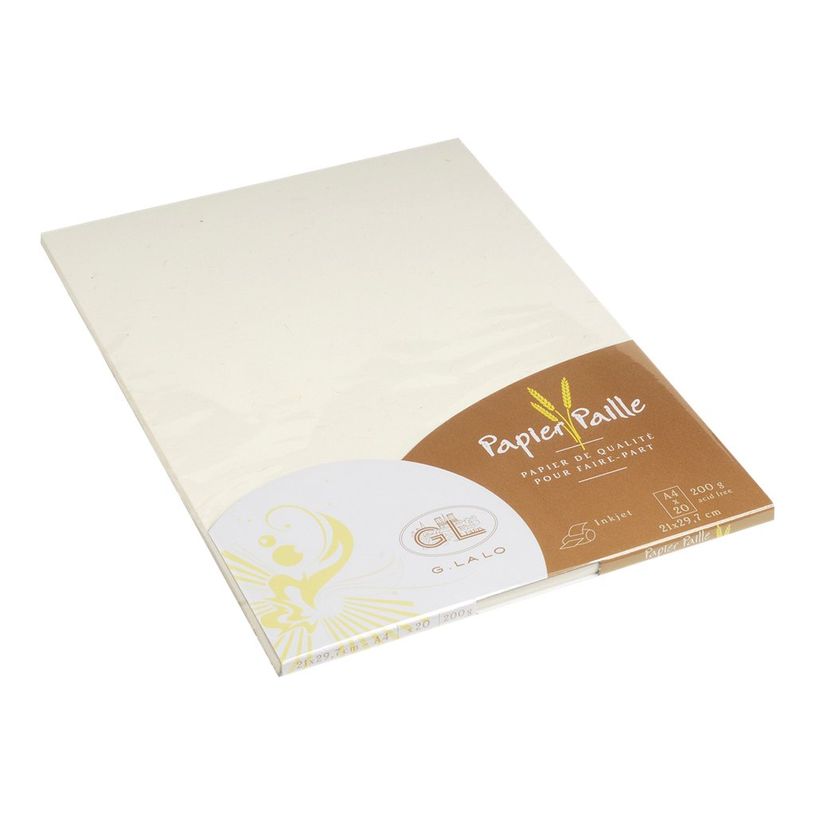 3140290416161-G.LALO Paille - Papier ordinaire - Paille naturelle - 200 g/m² - 20 Feuilles-P_141616_1-0